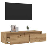 TV Cabinet with LED Lights Artisan Oak 100X35.5x25 cm 860246