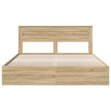Bed Frame with Drawer Sonoma Oak 180 x 200 cm Engineer Wood 3409829