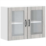 Kitchen Wall Cabinet with Glass Door Lucca Grey Sonoma Engineered Wood 853853