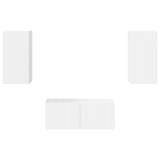 TV Cabinet Set 6 pcs High Gloss White Engineered Wood 3409064