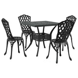 Garden Table Set 5 pcs Black Cast Aluminium 3334753