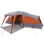 ZNTS Family Tent with Porch Dome 9-Person Grey and Orange Waterproof 4009586