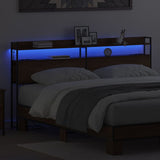 Headboard with Shelf Brown oak 180 cm Engineered wood 859714
