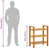 Shoe Rack with 4 Shelves 50x27x80 cm Solid Oak Wood 331746