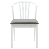 Dining Chair 2 pcs White and Grey Solid Rubberwood 42020397
