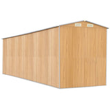 Garden Shed Light Brown 192x689x223 cm Galvanised Steel 3147477