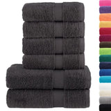 6 Piece Premium Towel Set SOLUND Anthracite 600 gsm 137554