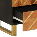 Highboard Brown and Black 60x33.5x100 cm Solid Wood Mango 356813