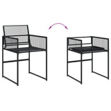 9 Piece Garden Dining Set Black Poly Rattan 3295050