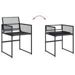 9 Piece Garden Dining Set Black Poly Rattan 3295053