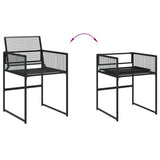 9 Piece Garden Dining Set Black Poly Rattan 3295053
