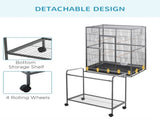 Large Bird Cage Budgie Cage with Stand, Storage Shelf, Wood Perch for Parrot Canary Parakeet T3398P376240