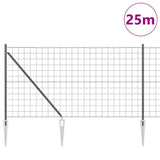 Welded Wire Fence with Spikes 25 x 1 m PVC-Coated Steel 3350689