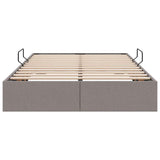 Storage Bed with Mattress Taupe 120 x 200 cm Fabric 3370007