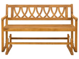 Garden Glider Bench Natural 110 x 59 x 97 cm Solid Acacia Wood 42028080