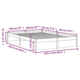 Bed Frame without Mattress White Solid Wood 120x200 cm 814945