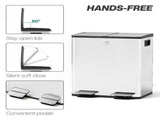 40L Dual Compartment Stainless Steel Bin, with Deodoriser Holders - Silver Tone T3398P344261
