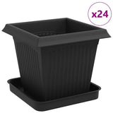 Plant Pots 24 pcs Black 16 x 16 x 14 cm Plastic 3403311