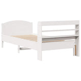 Bed Frame without Mattress White 75x190 cm Small Single Solid Wood Pine 3306991