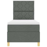 Box Spring Bed with Headboard Dark grey 80 x 200 cm Fabric 3339652