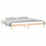 LED Bed Frame without Mattress 160x200 cm Solid Wood 820616