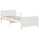 Bed Frame with Mattress White 80 x 200 cm Solid Pine Wood 3385959