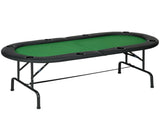 8 Player Folding Poker Table, Oval Portable Blackjack Casino Table with Cup Holder, Felt Top and T3398P376692