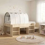 Bed Frame with Tunnel with Shelf 3 pcs Sonoma Oak and White 3423629