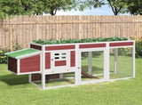 Chicken Coop Mocha 204x50x84 cm Solid Wood Pine 172238