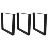 Dining Table Legs V-Shape 3 pcs Black 100x cm Steel 4012672