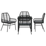 Garden Dining Set 5 pcs Black Poly Rattan 3380856