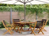 5 Piece Garden Dining Set Black Polypropylene and Solid Wood 3281829