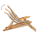 Beach Chair Light Grey Solid Teak Wood 42032667