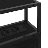 Storage Headboard with Shelf Black oak 160 cm Engineered wood 859760