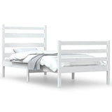 Bed Frame without Mattress Solid Wood Pine 100x200 cm White 3103704