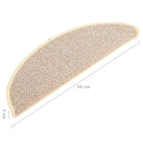 Stair Mats 15 pcs 56x17x3 cm White and Brown Half Round 149852