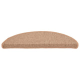 Stair Mats 15 pcs 56x17x3 cm Light Brown Half Round 149851