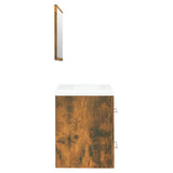 Sink Cabinet with Built-in Basin Smoked Oak Engineered Wood 3114168