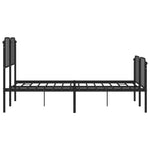 Metal Bed Frame without Mattress with Footboard Black 140x190cm 373905