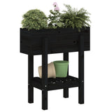 Garden Planter Black 62x30x69 cm Solid Wood Pine 825237