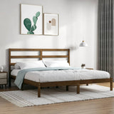Bed Frame without Mattress Honey Brown 200x200 cm Solid Wood Pine 3104956