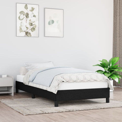 ZNTS Bed Frame without Mattress Black 90x190 cm Single Single Fabric 349823