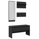 4 Piece Hallway Furniture Set Black Engineered Wood 847920