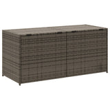 Garden Storage Box Grey 283L Poly Rattan 365314