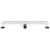 Shower Drain with Line Design Silver 80 cm Stainless Steel 304 42015958