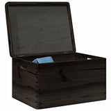 Wooden Box with Lid and Handles Black 40x30x23cm Solid Wood Pine 4017398