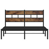 Metal Bed Frame without Mattress Smoked Oak 150x200 cm King Size 4017055