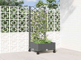 Garden Planter with Trellis&Wheels Light Grey PP 3422917