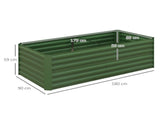Set of 2 Raised Beds for Garden, Galvanised Steel Outdoor Planters with Multi-reinforced Rods for T3398P377615
