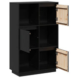 Highboard Black Solid pine wood Medium Reversible Highboard 814368
